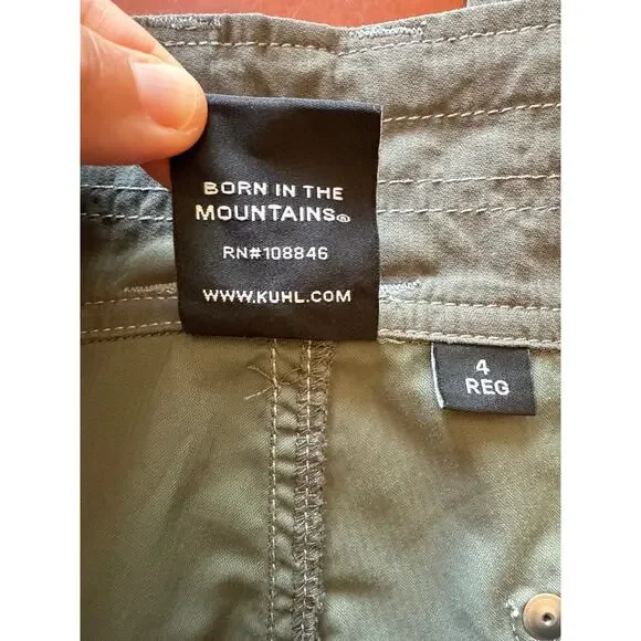 KÜHL Kendra Hiking Pants Sz 4R Grey Khaki Lightweight Drawstring - Picture 7 of 7
